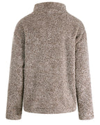 colorblock long sleeve zipper design fluffy sweatshirt