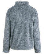 colorblock long sleeve zipper design fluffy sweatshirt