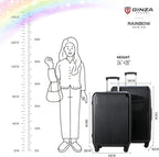 GinzaTravel Fashion Trend Bright Color PC Luggage TSA Combination Lock Spinner Wheels Rainbow series (Elegant Black, 24“28”)