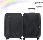 GinzaTravel Fashion Trend Bright Color PC Luggage TSA Combination Lock Spinner Wheels Rainbow series (Elegant Black, 24“28”)