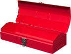 TB102  16" Hip Roof Style Portable Steel Tool Box with Metal Latch Closure, Red