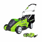 Greenworks 40V 16-Inch Cordless 2-In-1 Push Lawn Mower 4.0Ah Battery and Char...