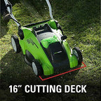 Greenworks 40V 16-Inch Cordless 2-In-1 Push Lawn Mower 4.0Ah Battery and Char...