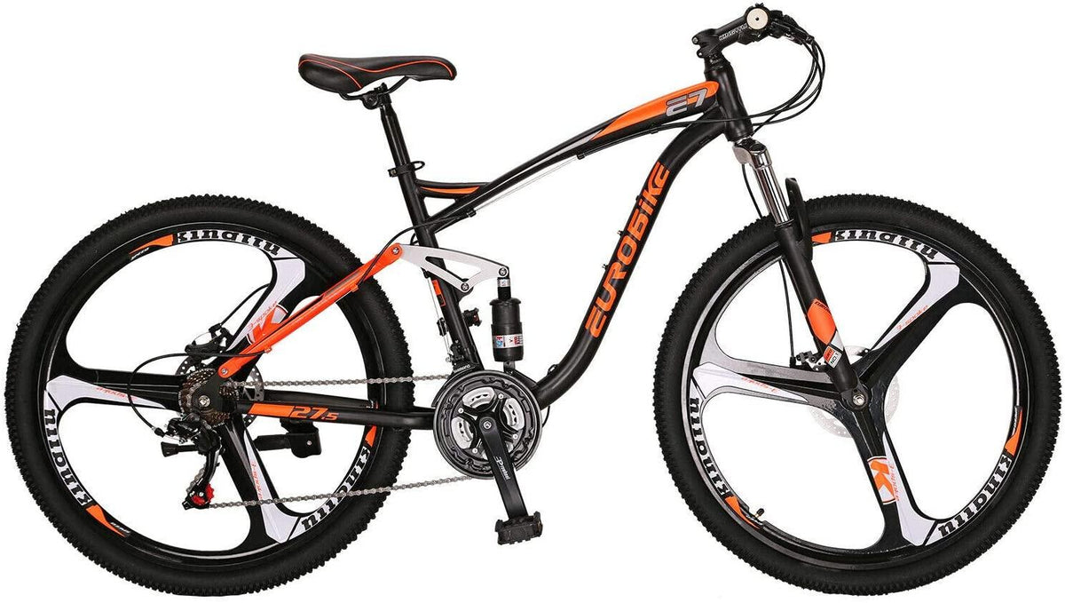 Mountain Bike Men 27.5 Adult 18 inch Frame 3 Spoke Wheel (Orange)