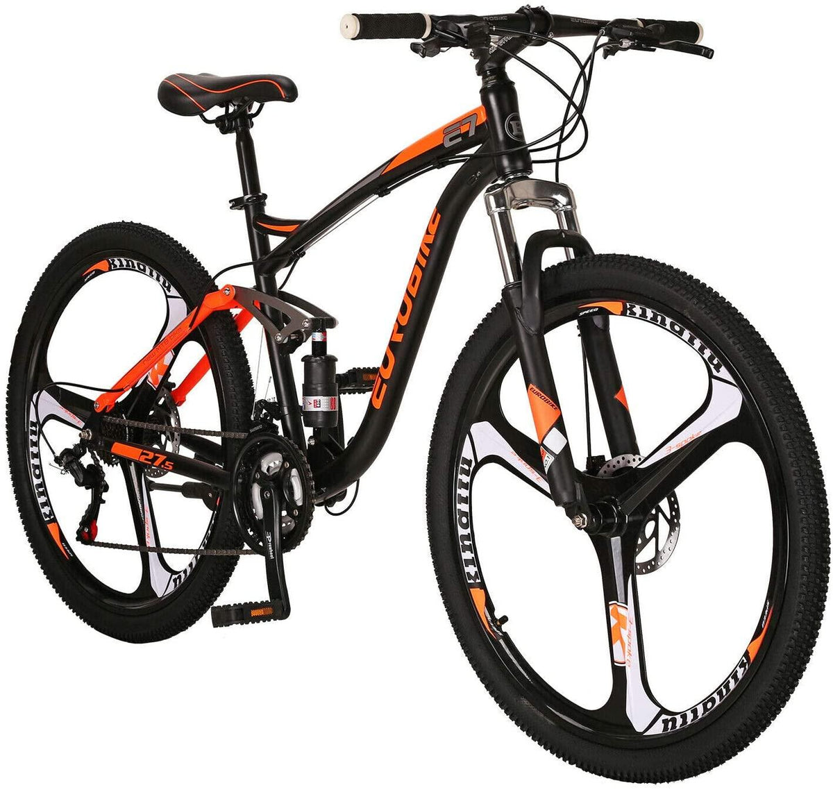 Mountain Bike Men 27.5 Adult 18 inch Frame 3 Spoke Wheel (Orange)