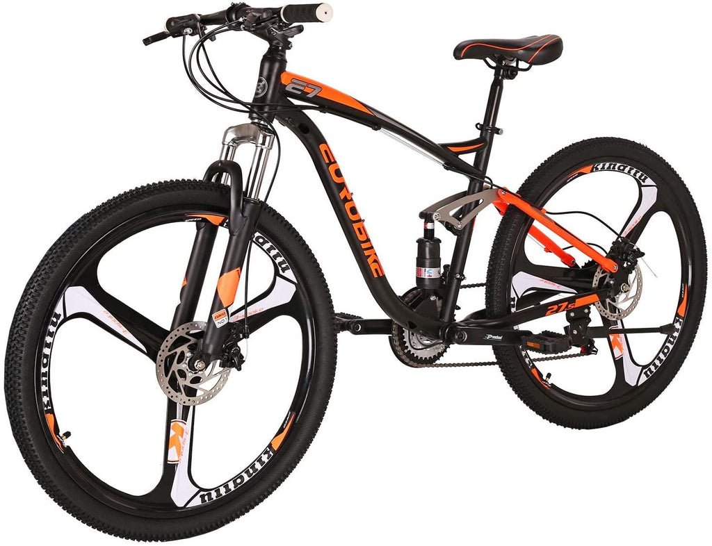 Mountain Bike Men 27.5 Adult 18 inch Frame 3 Spoke Wheel (Orange)