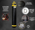 PROLAST Heavy Punching Bag 4 FT 80 LB - Great for Boxing, MMA and Muay Thai. Colored Trims/ Straps ( Black and Yellow )