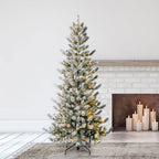 Home Heritage Natural Pine 7' Prelit Artificial Christmas Tree Clear LED