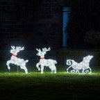 Maxi Reindeer &amp; Sleigh Pre-Lit LED Christmas Light Up Figures Decoration