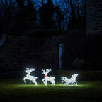 Maxi Reindeer &amp; Sleigh Pre-Lit LED Christmas Light Up Figures Decoration