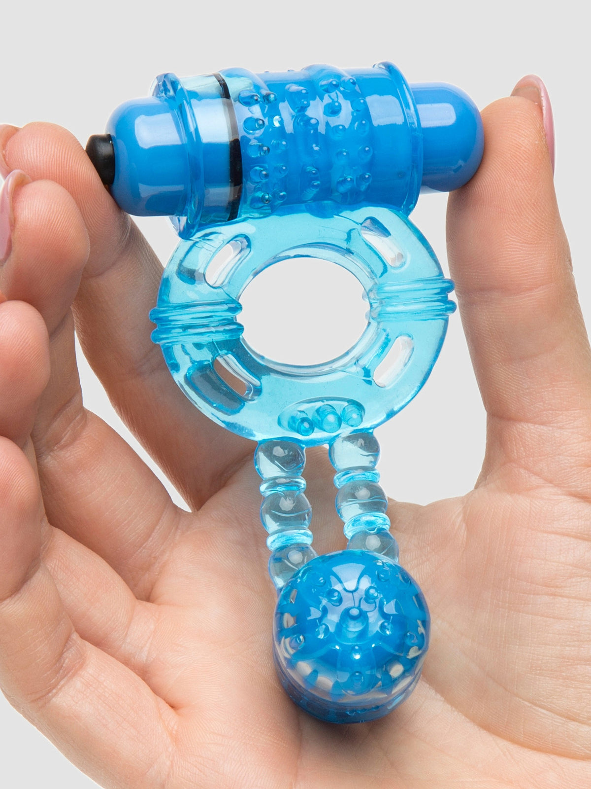Lovehoney Double Ding Vibrating Cock Ring, Blue
