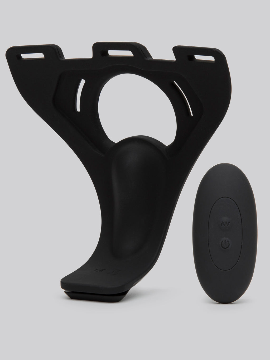 Doc Johnson Silicone Hollow Remote Control Strap-On Set 9 Inch, Black