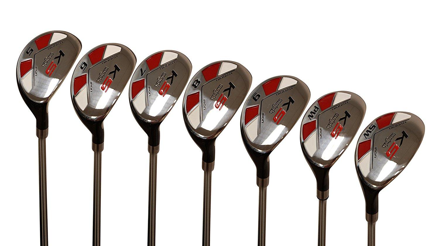 Men's Majek Golf All Hybrid Complete Full Set, which includes: #5, 6, 7, 8, 9, PW +SW Senior Flex Right Handed Utility "A" Flex Club