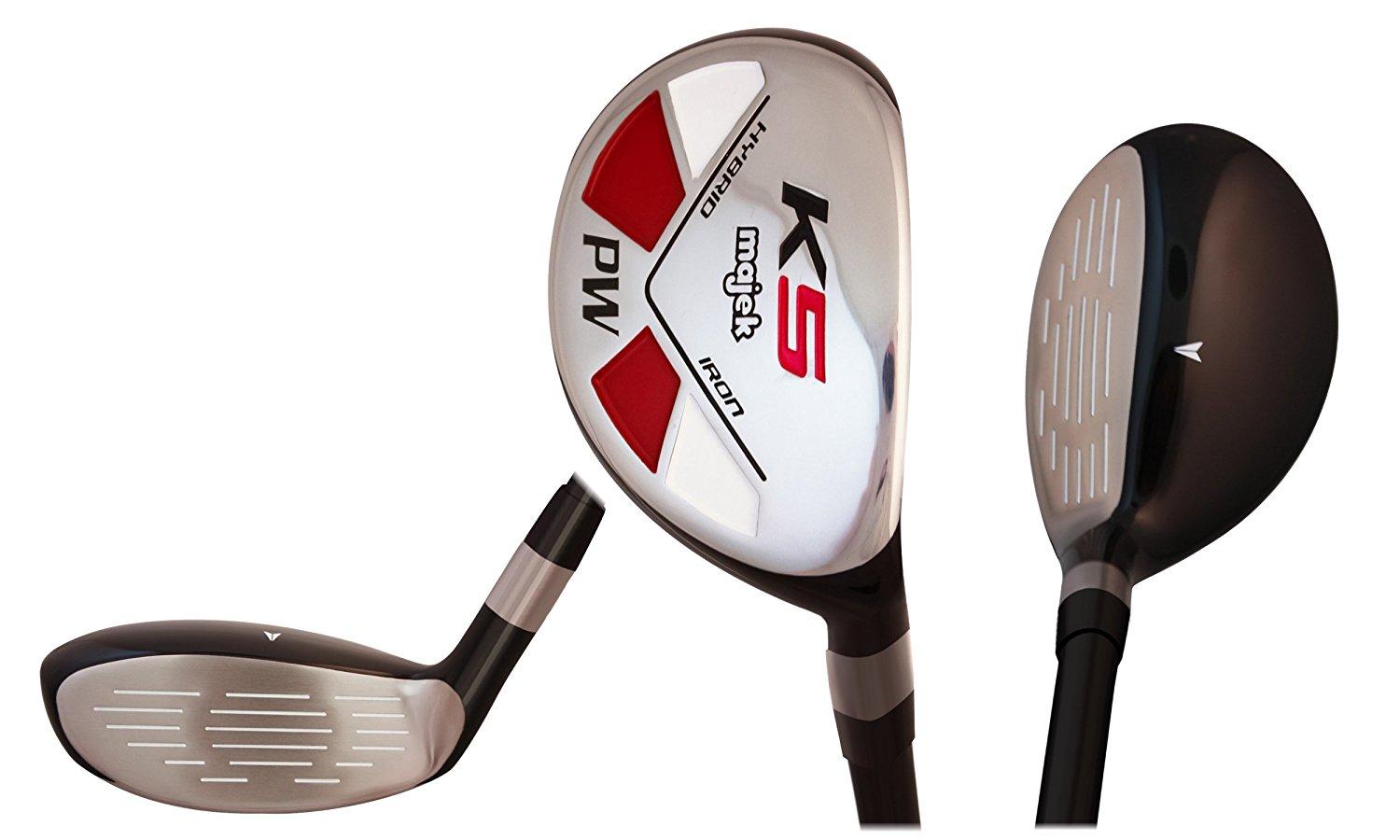 Men's Majek Golf All Hybrid Complete Full Set, which includes: #5, 6, 7, 8, 9, PW +SW Senior Flex Right Handed Utility "A" Flex Club
