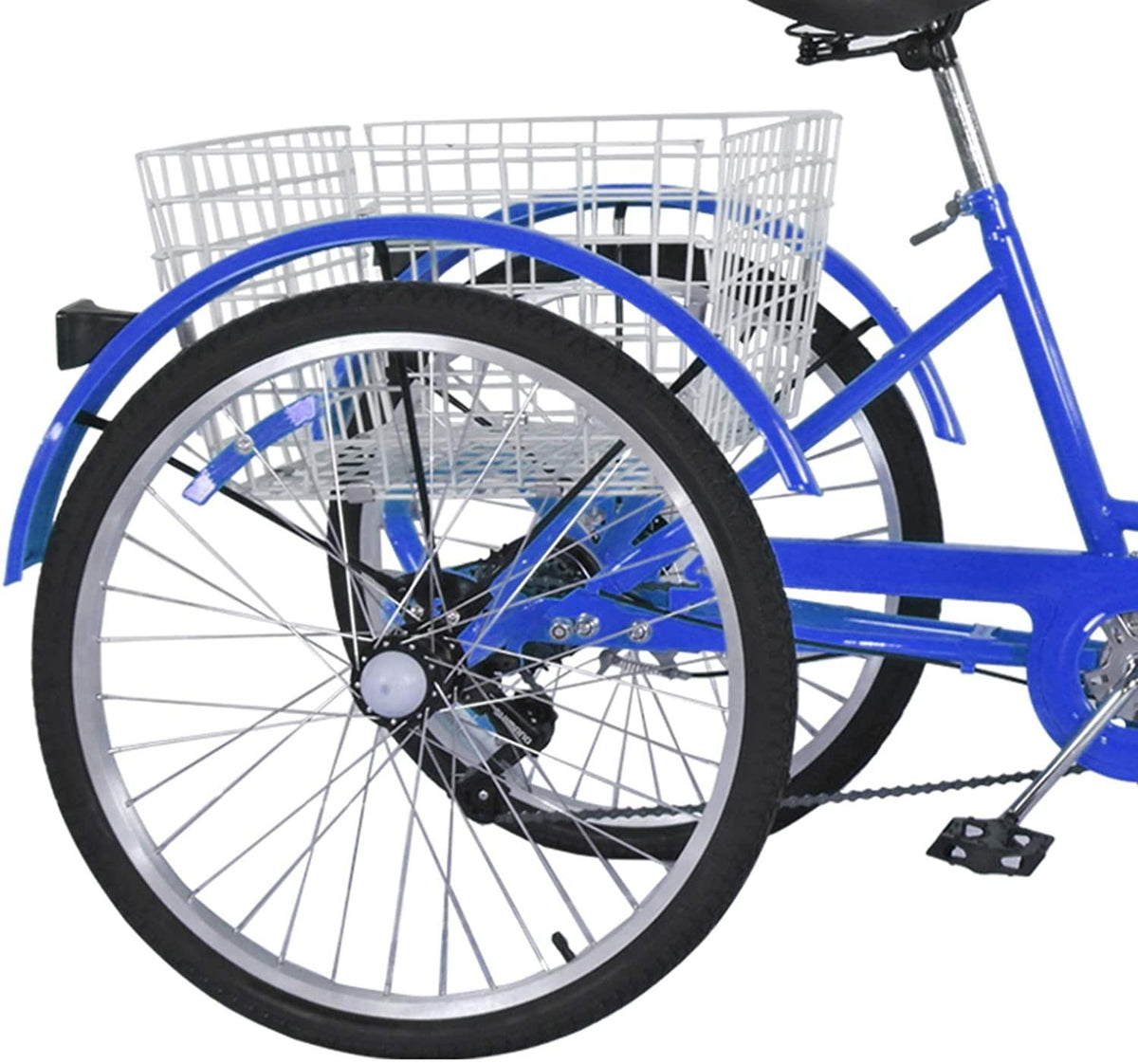OneV FT Adult Tricycles, 3 Wheel Cruiser Bike, 7 Speed 24 inch Trikes with Front &amp; Rear Shopping Basket for Men, Women and Seniors