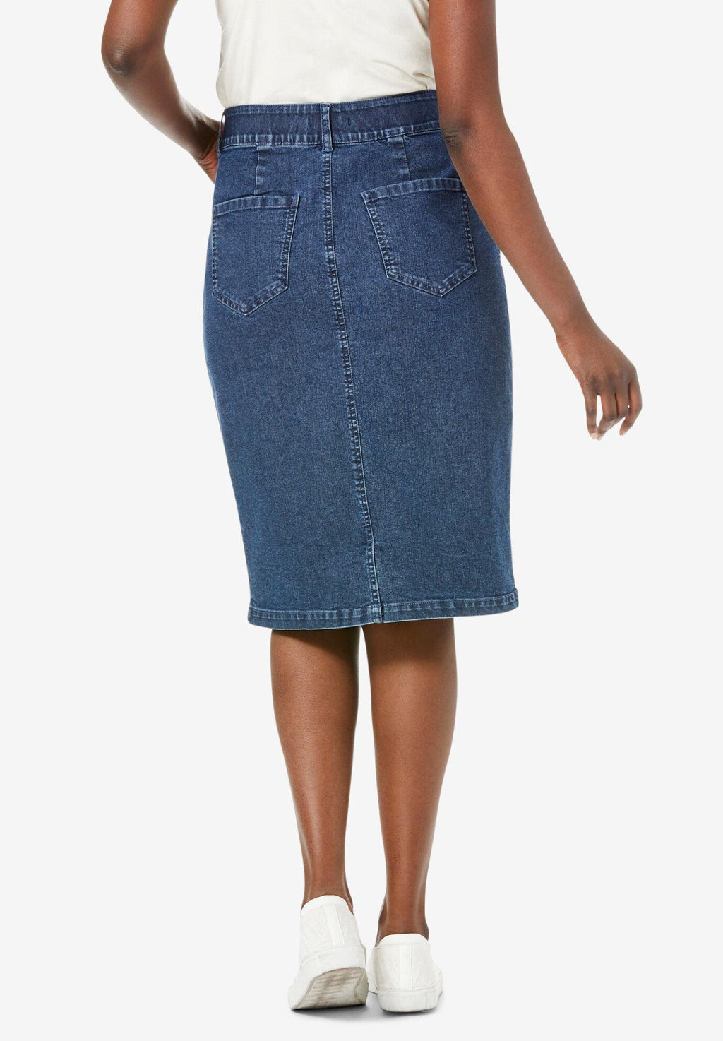 tummy control denim skirt