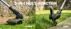 3-in-1 Cordless Lawn Care Kit, Electric Lawn Mower, Trimmer/Edger &amp; Leaf Blower, 21V Brushless, 2 x 4.0Ah Batteries &amp; Dual Chargers for Small Yards