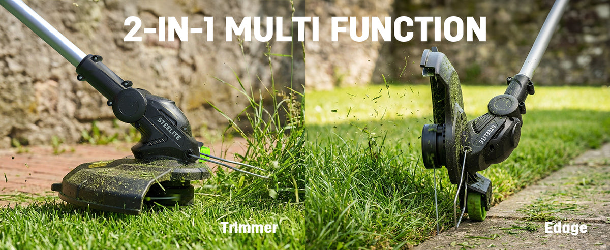 3-in-1 Cordless Lawn Mower, String Trimmer/Edger and Leaf Blower Combo, 20V Yard Tool Kit with 2 x 4.0Ah Batteries &amp; 2 Chargers, 13 Inch Brushless Battery Powered Lawn Mower for Small Yards