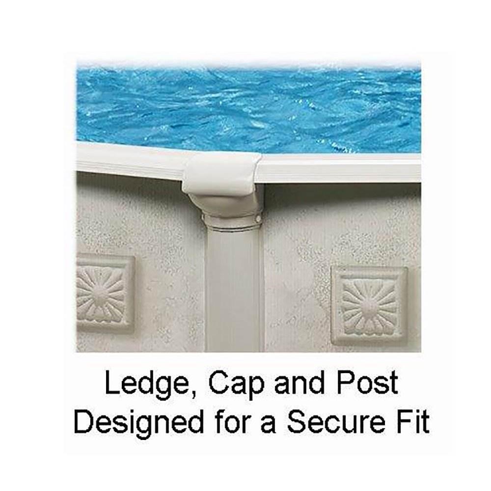 Aquarian Pools Khaki Venetian 15 foot x 52 Inch Round Steel Outdoor Backyard Above Ground Family Swimming Pool with Skimmer and