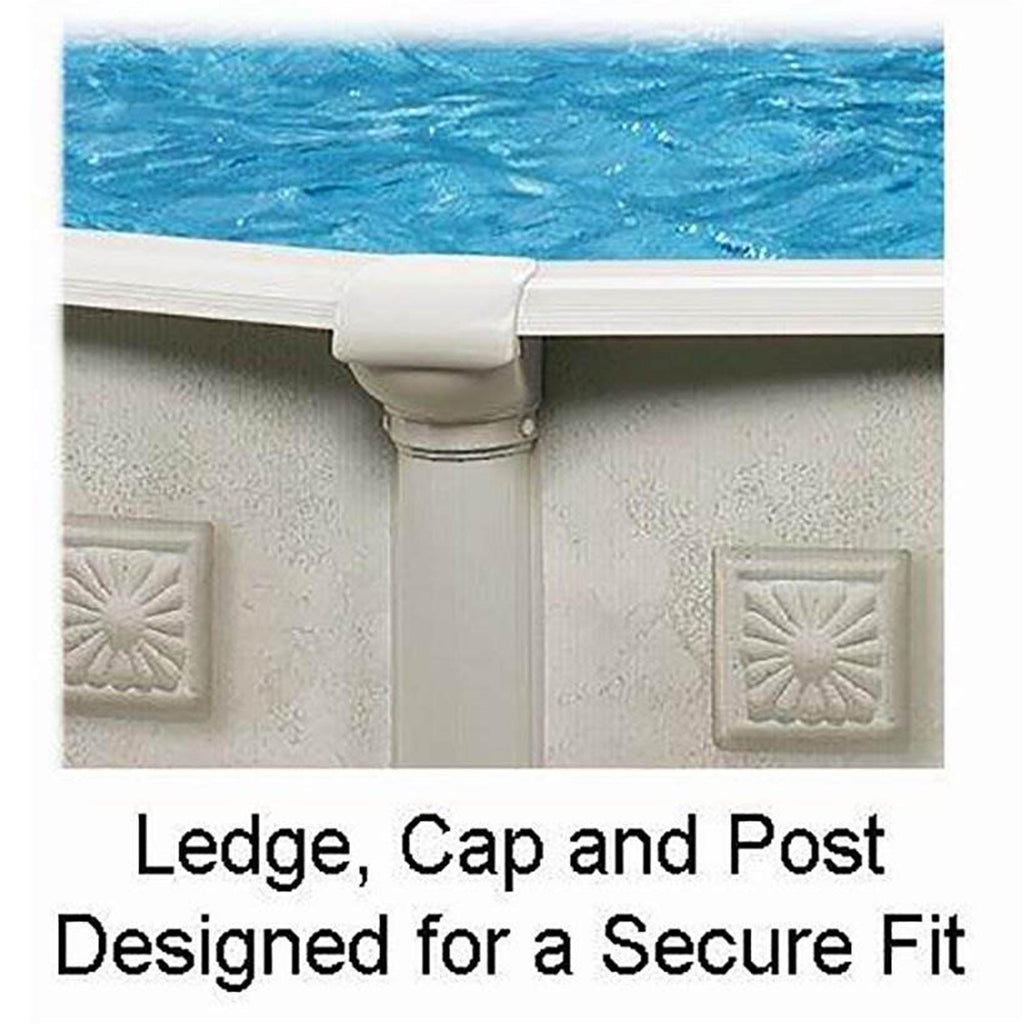 Aquarian Pools Khaki Venetian 15 foot x 52 Inch Round Steel Outdoor Backyard Above Ground Family Swimming Pool with Skimmer and