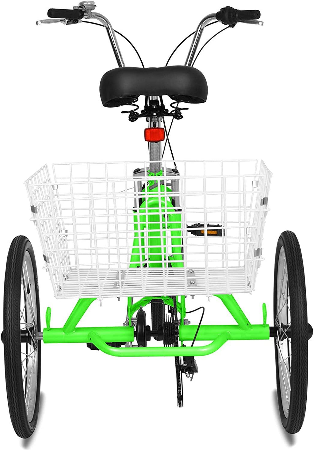 Adult Folding Tricycle 7-Speed, 20/24/26-Inch Three Wheel Cruiser Bike with Cargo Basket, Foldable Tricycle for Adults, Women, Men, Seniors Exercise Shopping