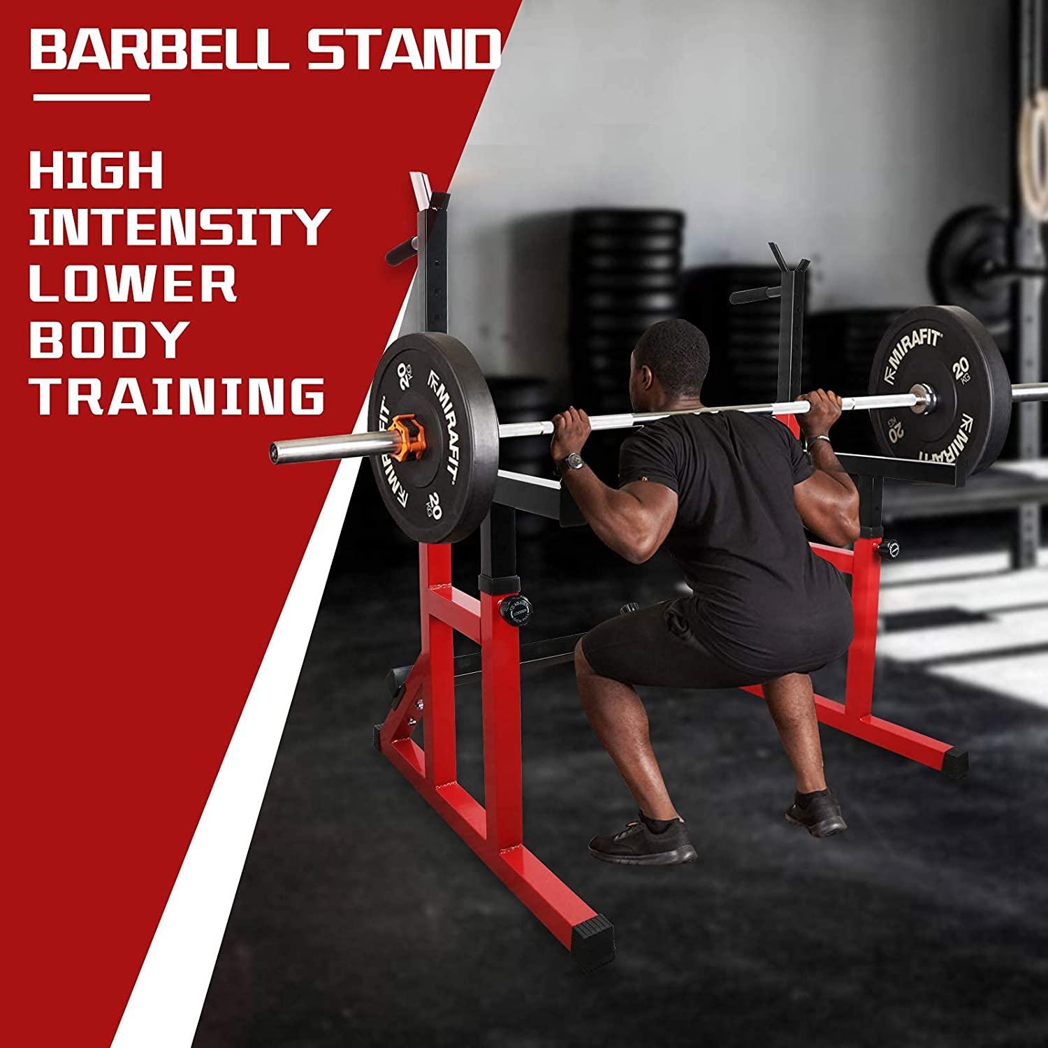 OUSGAR Multi-Function Barbell Rack Dip Stand Height Adjustable Barbell Stand Weight Lifting Rack Gym Family Fitness Squat Rack Weight Lifting Bench Press Dipping Station Weight Set