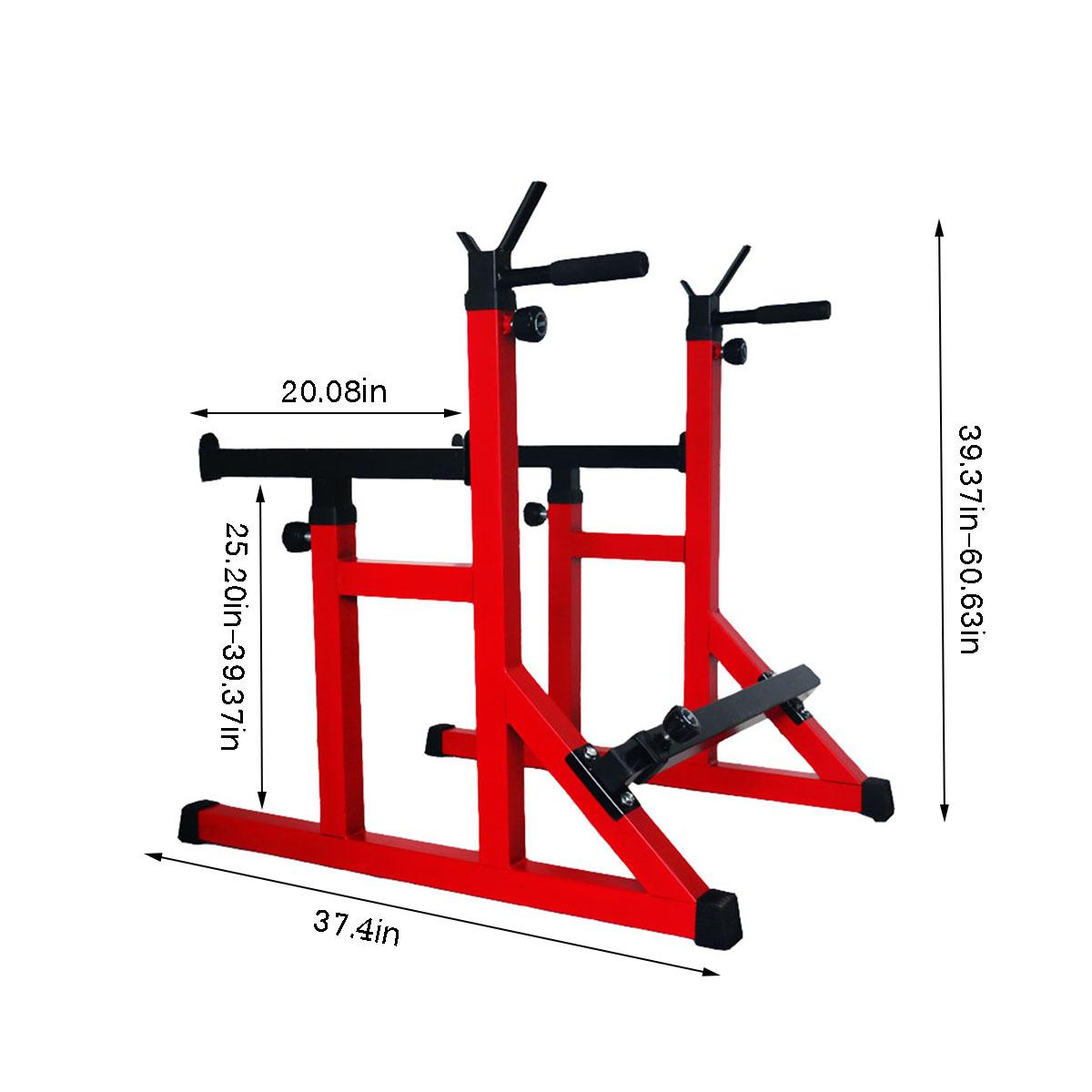 OUSGAR Multi-Function Barbell Rack Dip Stand Height Adjustable Barbell Stand Weight Lifting Rack Gym Family Fitness Squat Rack Weight Lifting Bench Press Dipping Station Weight Set
