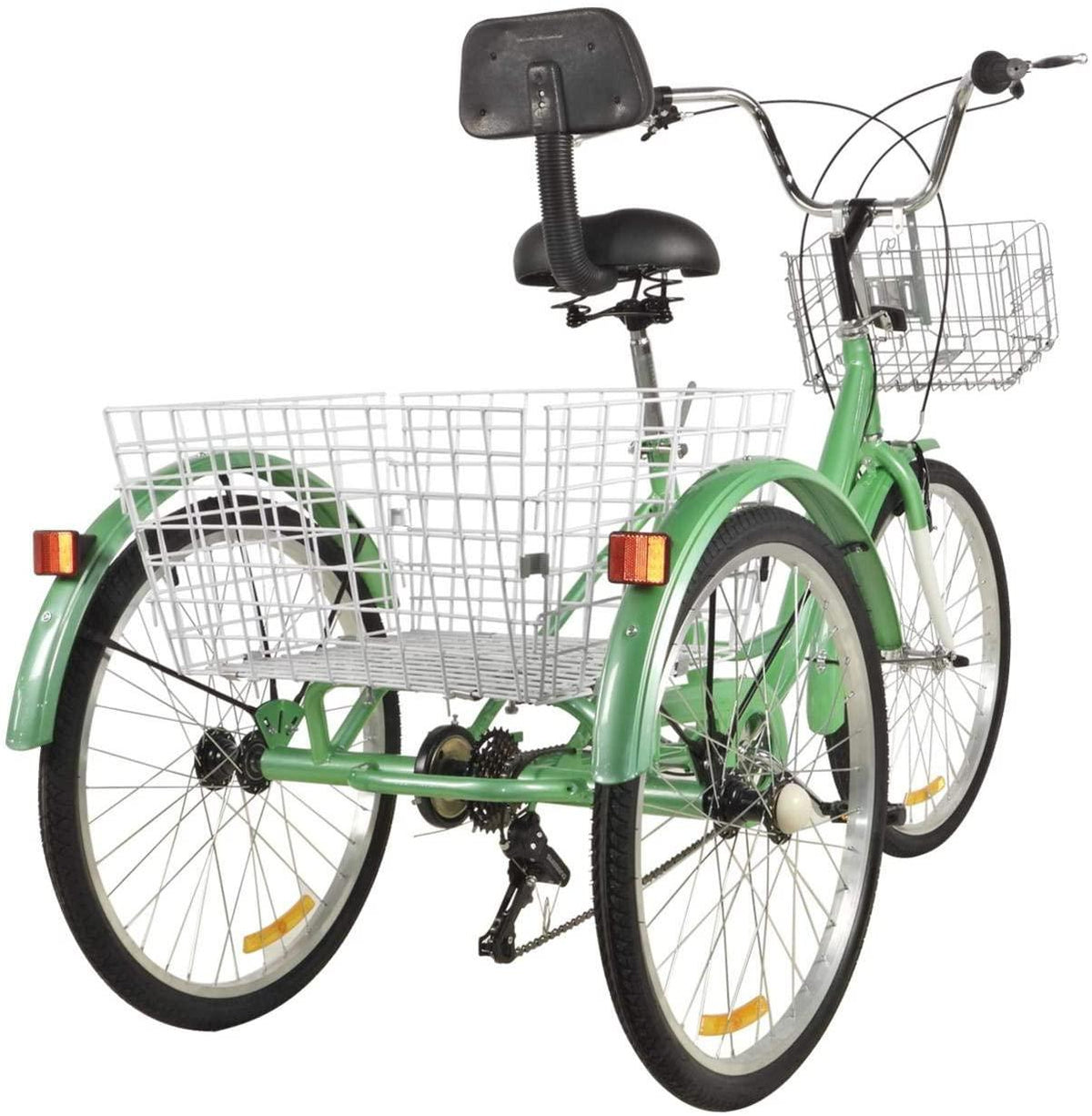 Adult Tricycles 7 Speed, Adult Trikes 24 inch 3 Wheel Cruiser Bikes, Three-Wheeled Bicycles Cruise Trike with Shopping Basket for Seniors, Women, Men.