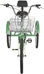 Adult Tricycles 7 Speed, Adult Trikes 24 inch 3 Wheel Cruiser Bikes, Three-Wheeled Bicycles Cruise Trike with Shopping Basket for Seniors, Women, Men.