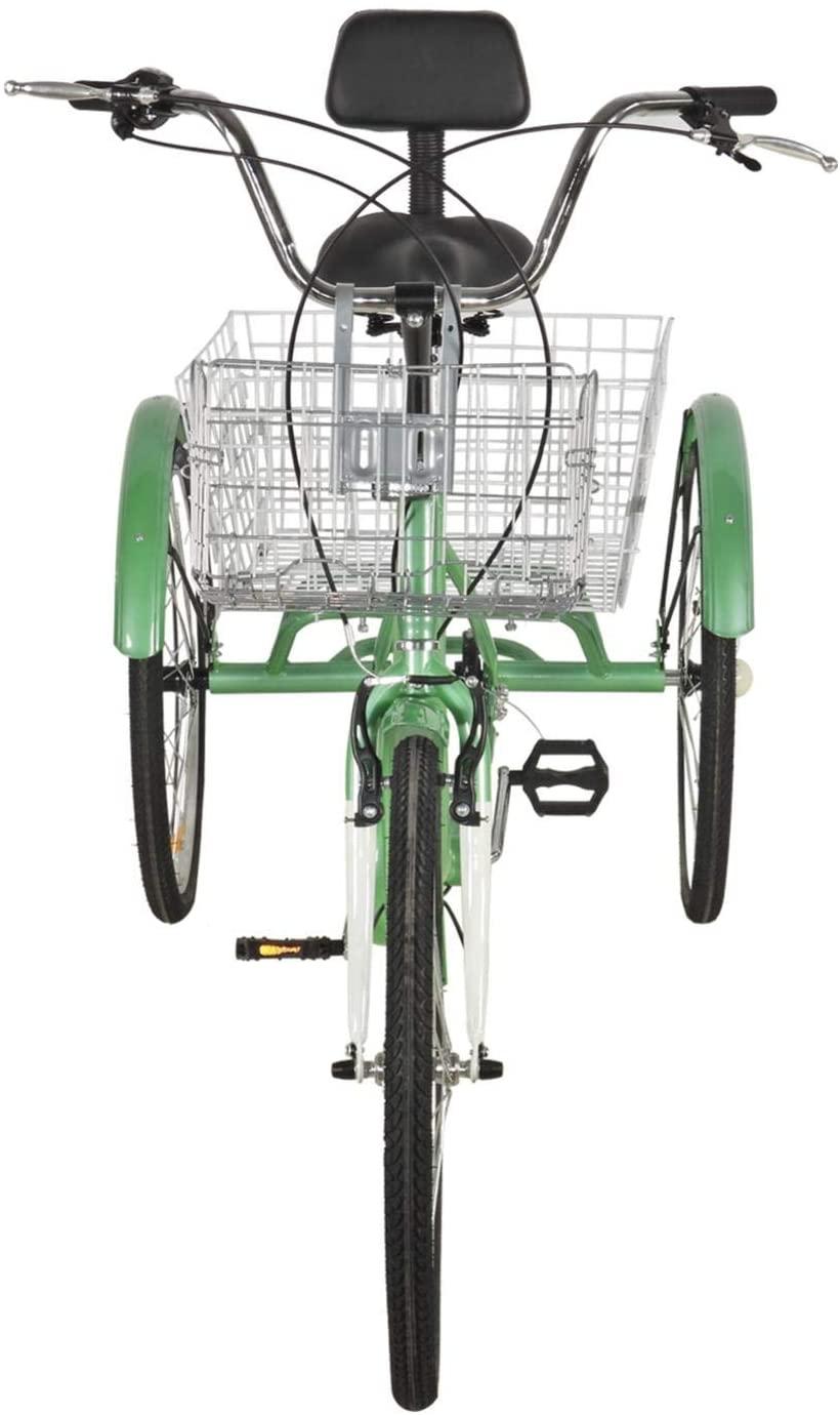 Adult Tricycles 7 Speed, Adult Trikes 24 inch 3 Wheel Cruiser Bikes, Three-Wheeled Bicycles Cruise Trike with Shopping Basket for Seniors, Women, Men.