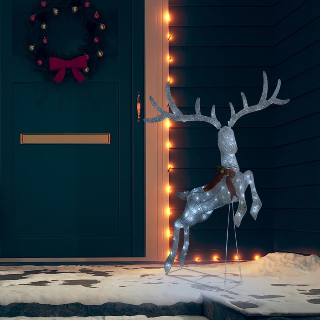 Eccomum Flying Reindeer Christmas Decoration 120 LEDs Silver Cold White