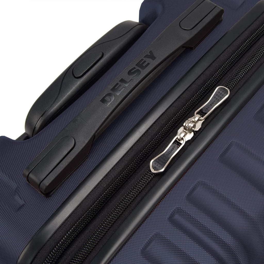 Alexis Lightweight Luggage, Medium Expandable Spinner Double Wheel Hardshell Suitcases with TSA Lock, Navy, Checked-Medium 25-Inch