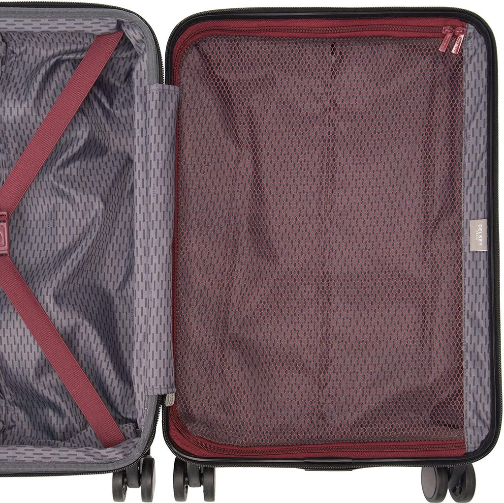 Alexis Lightweight Luggage, Medium Expandable Spinner Double Wheel Hardshell Suitcases with TSA Lock, Navy, Checked-Medium 25-Inch