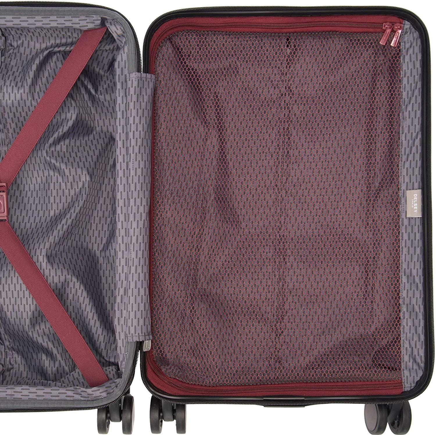 Alexis Lightweight Luggage, Medium Expandable Spinner Double Wheel Hardshell Suitcases with TSA Lock, Navy, Checked-Medium 25-Inch