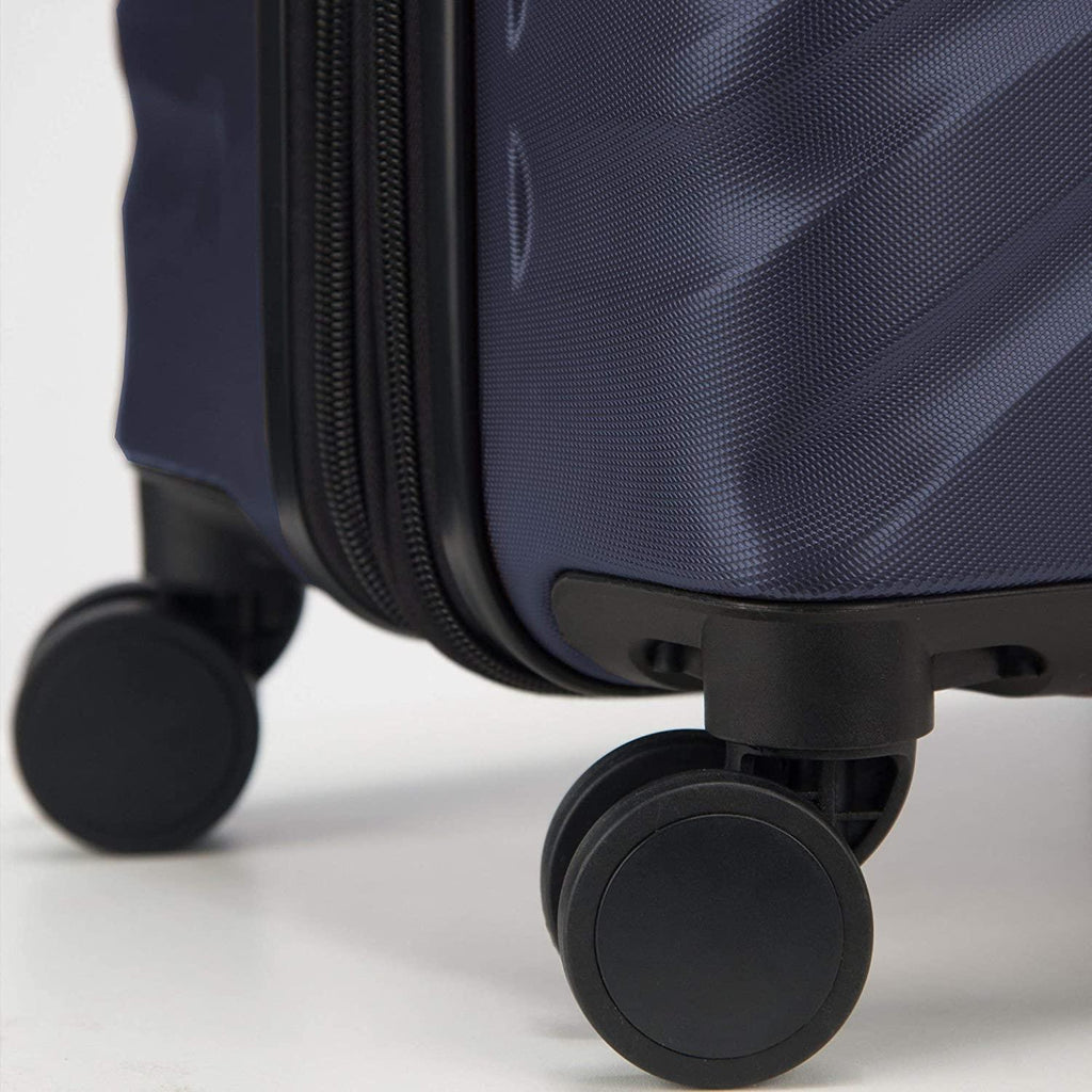Alexis Lightweight Luggage, Medium Expandable Spinner Double Wheel Hardshell Suitcases with TSA Lock, Navy, Checked-Medium 25-Inch
