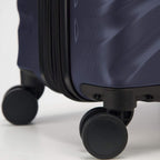 Alexis Lightweight Luggage, Medium Expandable Spinner Double Wheel Hardshell Suitcases with TSA Lock, Navy, Checked-Medium 25-Inch