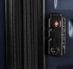 Alexis Lightweight Luggage, Medium Expandable Spinner Double Wheel Hardshell Suitcases with TSA Lock, Navy, Checked-Medium 25-Inch