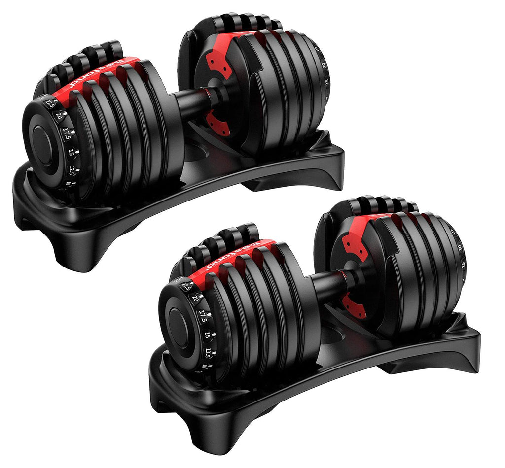Bestand Adjustable Dumbbell, Fast Adjust Weight Dumbbell Barbell 5lb-52.5lb Weight Dumbbell Suit for Man Women Training Equipment Exercise Strength Core Fitness  (Pair)