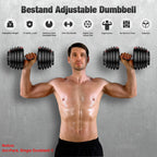 Bestand Adjustable Dumbbell, Fast Adjust Weight Dumbbell Barbell 5lb-52.5lb Weight Dumbbell Suit for Man Women Training Equipment Exercise Strength Core Fitness  (Pair)