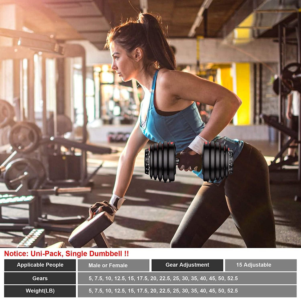 Bestand Adjustable Dumbbell, Fast Adjust Weight Dumbbell Barbell 5lb-52.5lb Weight Dumbbell Suit for Man Women Training Equipment Exercise Strength Core Fitness  (Pair)
