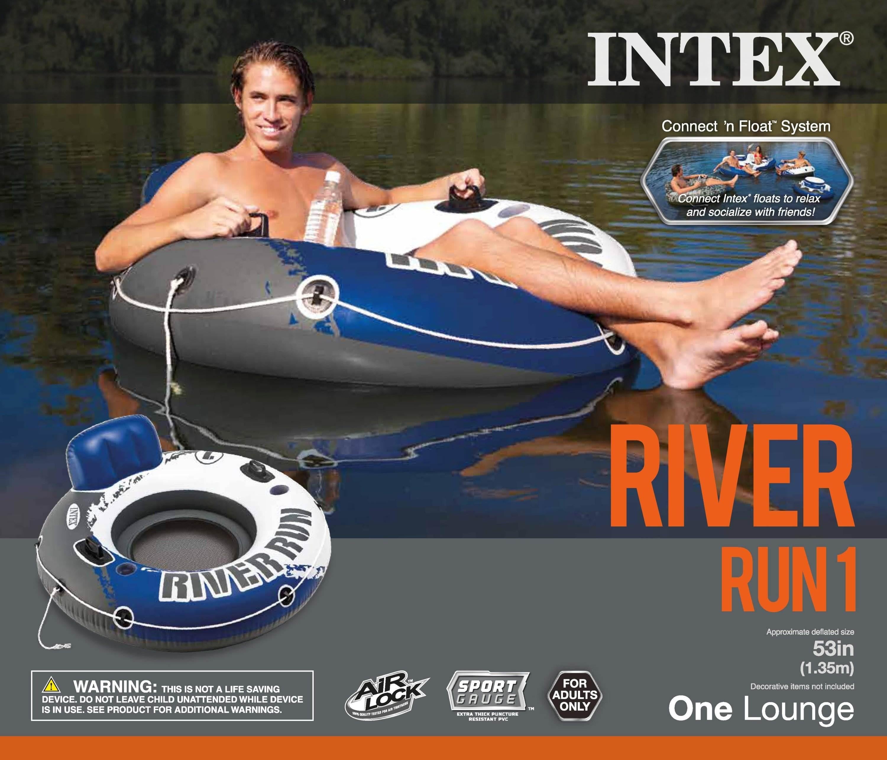 River Run 1 Inflatable Floating Tube Raft for Lake, River, &amp; Pool (6 Pack)
