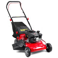 3 in 1 Self Propelled Gas Lawn Mower, 131cc 4-Stroke Engine with 50L Grass Bag &amp; Big Wheels, 3-in-1 Mulching/Side Discharge/Rear Bag, Push Button Start for Medium to LarLawns Red