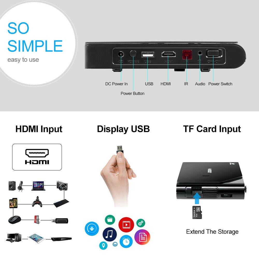pico size dlp projector home cinema wifi proyector 3d movie meeting trip hdmi tv