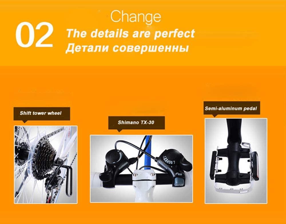 700C Road Bike 21/27/30 Variable Speed Bicycle Bend Handle Double Disc Brake Aluminum Road Bicycle Male and Female Bike,ium Silver,27
