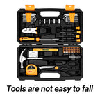 62-Piece Household Tool Set：Small Basic Home Tool Kit with Plastic Toolbox, Hand Tools with StoraCase