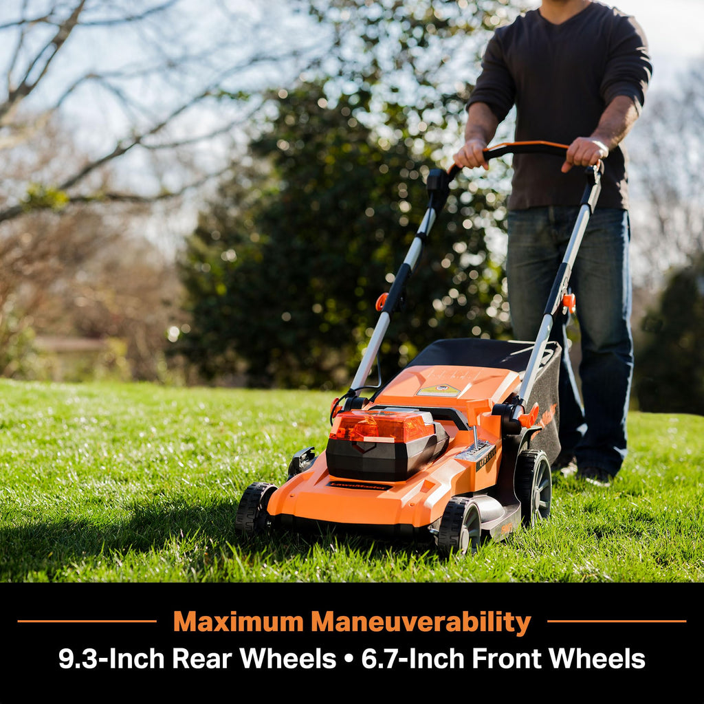 48V MAX Electric Lawn Mower, 19-inch Brushless Cordless Lawn Mower with 2X24V MAX 4.0Ah Battery and a Dual Charger-CLMF4819A
