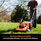 48V MAX Electric Lawn Mower, 19-inch Brushless Cordless Lawn Mower with 2X24V MAX 4.0Ah Battery and a Dual Charger-CLMF4819A