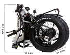 SOHOO 48V500W13AH 20" Adult Folding Step-Thru Fat Tire eBike Mountain Bicycle foldable Snow Electric Bicycle (Black)