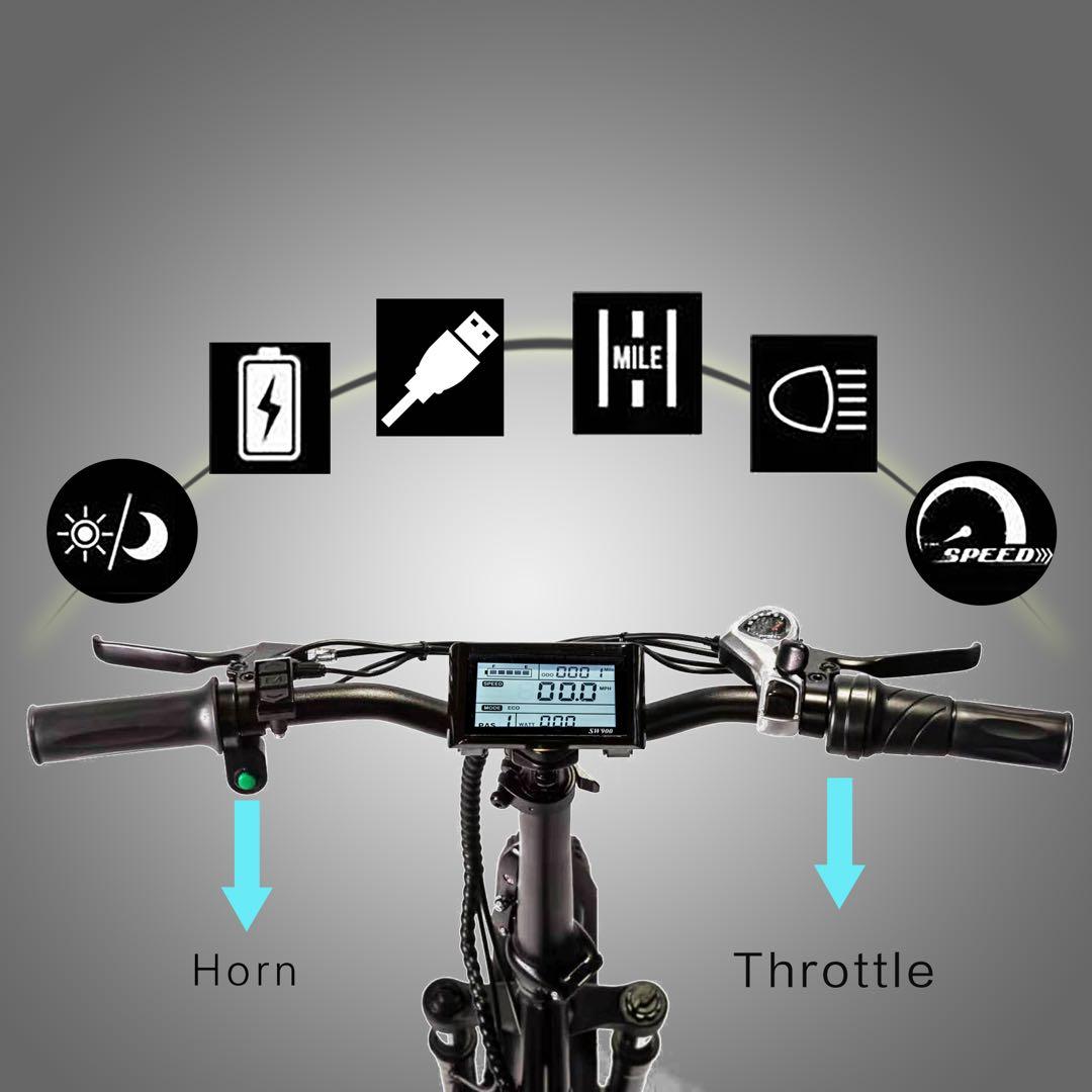SOHOO 48V500W13AH 20" Adult Folding Step-Thru Fat Tire eBike Mountain Bicycle foldable Snow Electric Bicycle (Black)
