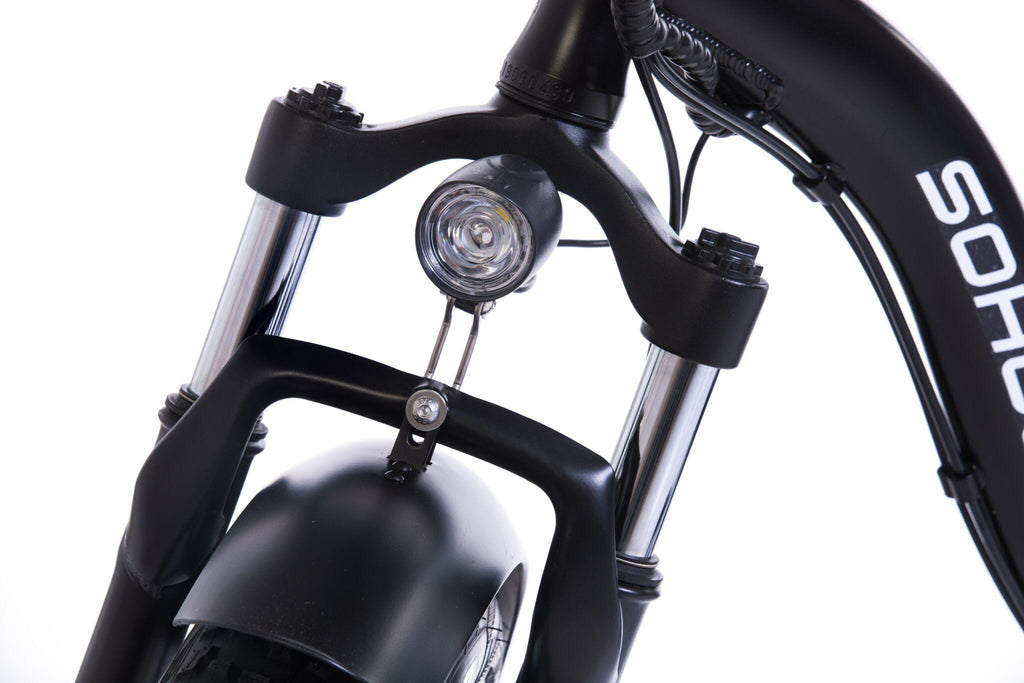 SOHOO 48V500W13AH 20" Adult Folding Step-Thru Fat Tire eBike Mountain Bicycle foldable Snow Electric Bicycle (Black)